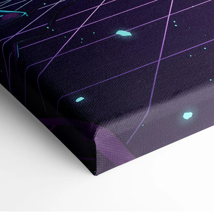 Vaporwave Neon Twilight Canvas - Vaporwave Neon Pink Cyan Living Room Retro Dreamy Mood Cyberpunk Decor Canvas Print
