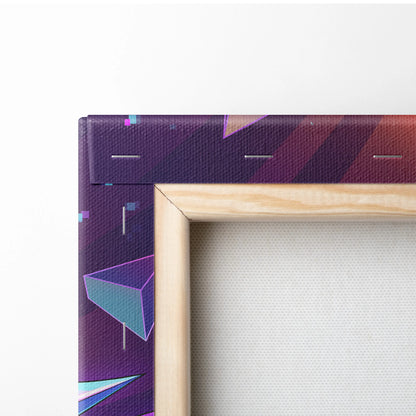 Vaporwave Dragon Neon Canvas - Dragon Neon Blue Purple Living Room Vaporwave Mystical Neon Retro Wall Decor Canvas Print