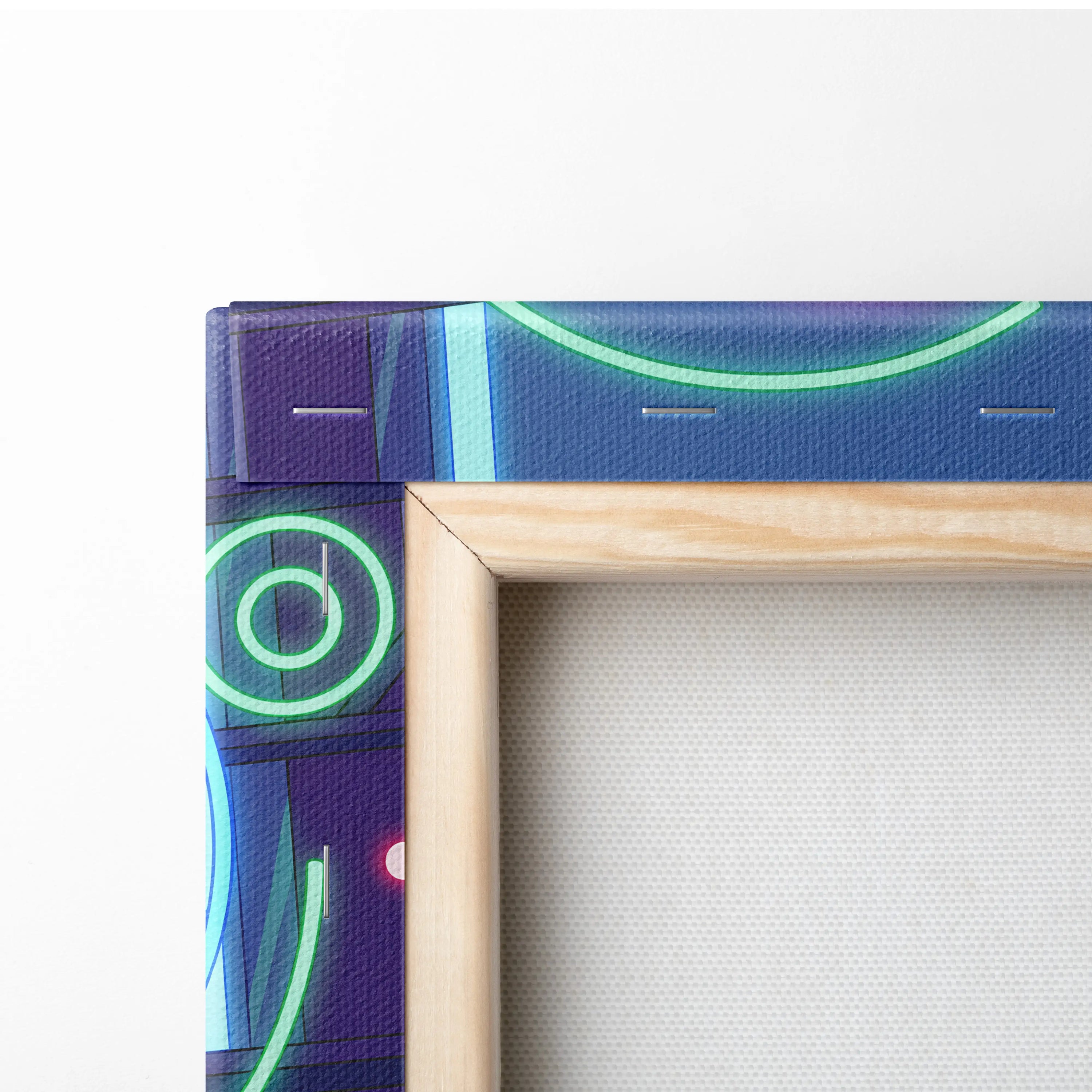Vaporwave Neon Canvas Fantasy - Vaporwave Pink Purple Living Room Synthwave Dreamy Mood Retro Futurism Wall Decor Canvas