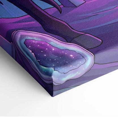Vaporwave Neon Dragon Canvas Art - Dragon Neon Purple Blue Living Room Vaporwave Mood Mystical Neon Canvas Print