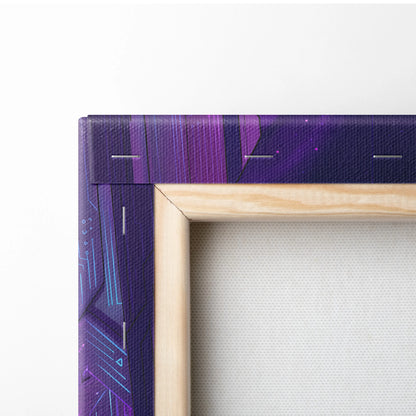 Vaporwave Neon Dragon Canvas Art - Dragon Neon Purple Blue Living Room Vaporwave Mood Mystical Neon Canvas Print