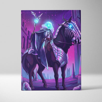 Vaporwave Neon Dragon Canvas Art - Dragon Neon Purple Blue Living Room Vaporwave Mood Mystical Neon Canvas Print