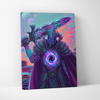 Vaporwave Neon Dragon Canvas - Dragon Neon Pink Purple Blue Living Room Vaporwave Dreamy Retro Futurism Cyberpunk Canvas