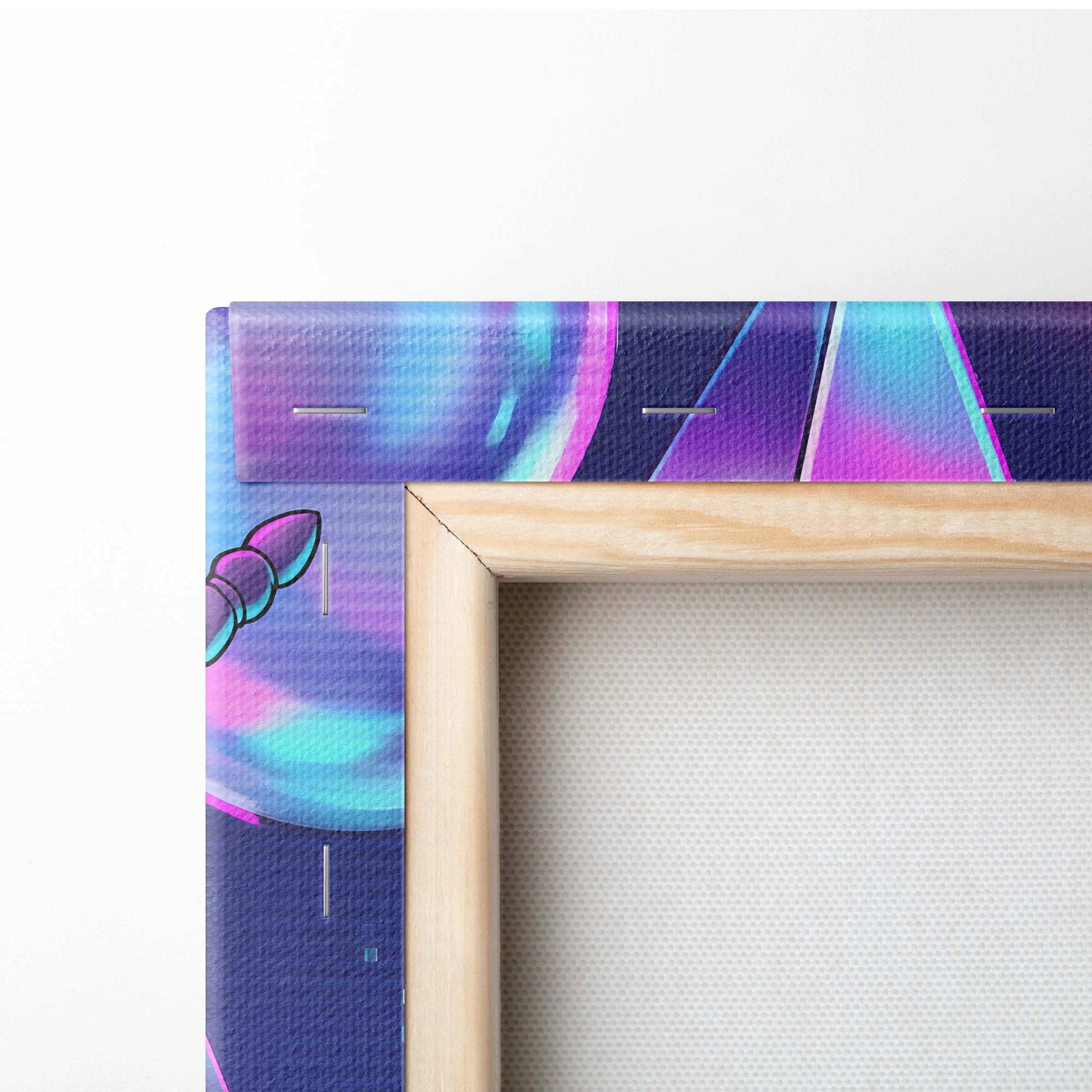 Vapor Knight Neon Canvas - Vaporwave Knight Neon Pink Teal Living Room Futurism Dreamy Neon Vaporwave Canvas Art Print