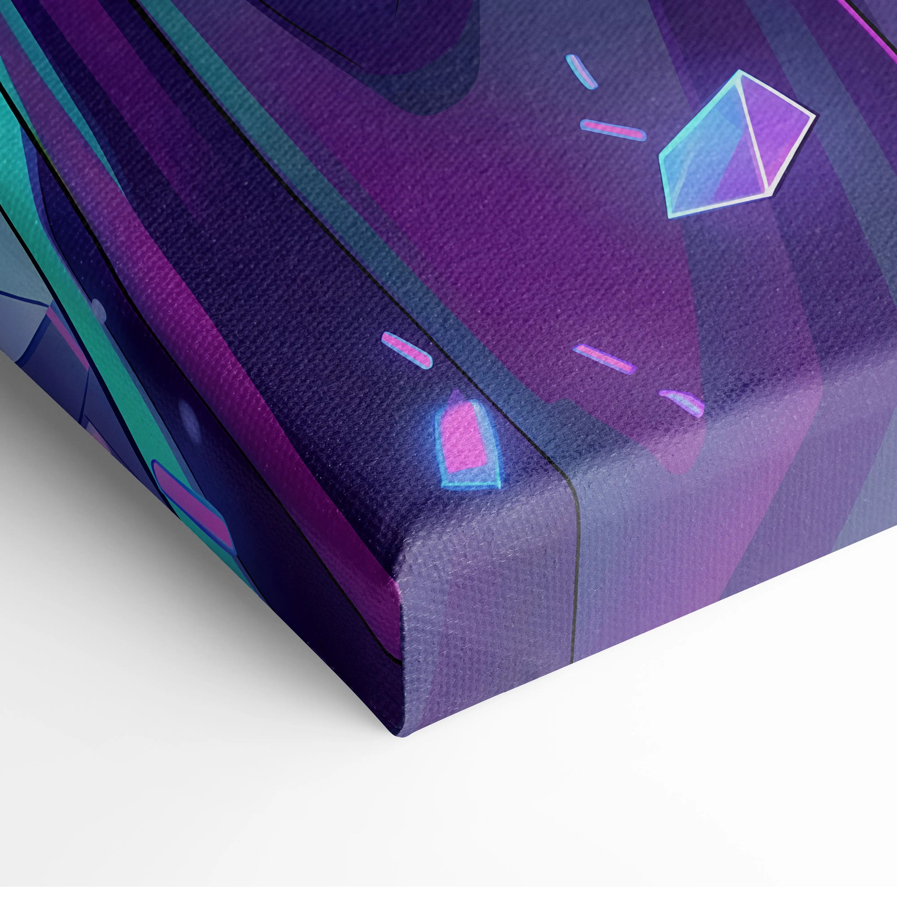 Vaporwave Neon Dream Canvas - Vaporwave Canvas Neon Blues For Living Room Retro Futurism Dreamy Wall Art Canvas