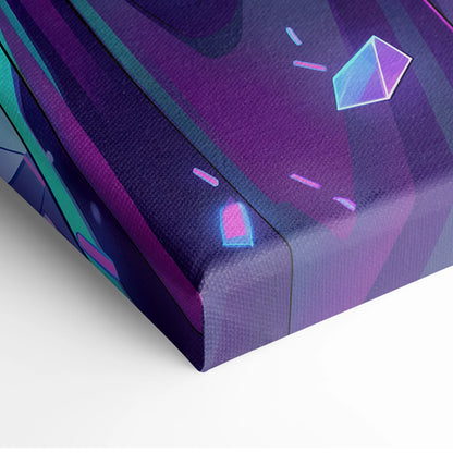 Vaporwave Neon Dream Canvas - Vaporwave Canvas Neon Blues For Living Room Retro Futurism Dreamy Wall Art Canvas