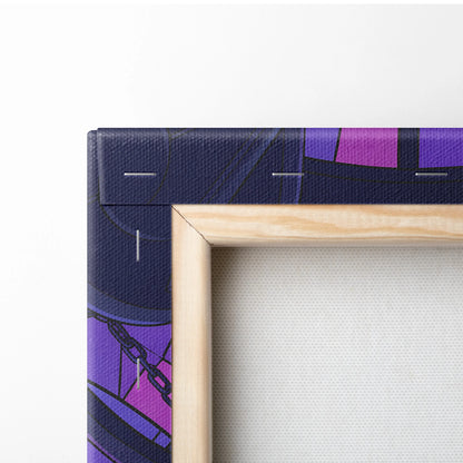 Vaporwave Neon Portal Canvas - Vaporwave Pink Blue Purple Modern Wall Art For Home Dreamy Mood Vaporwave Art Print Retro Futurism Canvas