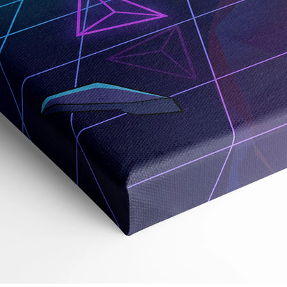 Vaporwave Galaxy Neon Canvas - Vaporwave Scene Neon Pink Purple Blue Living Room Retro Futurism Dreamy Neon Mood