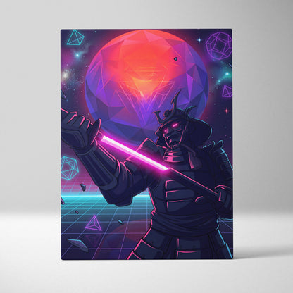 Vaporwave Galaxy Neon Canvas - Vaporwave Scene Neon Pink Purple Blue Living Room Retro Futurism Dreamy Neon Mood