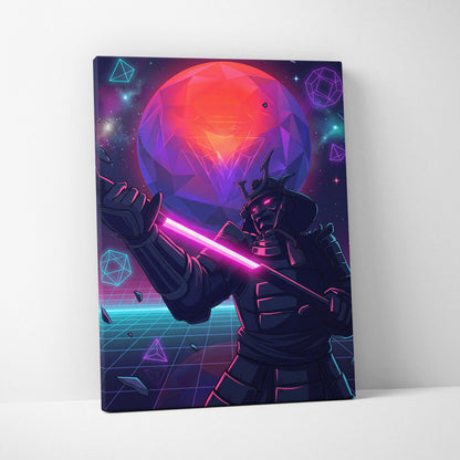 Vaporwave Galaxy Neon Canvas - Vaporwave Scene Neon Pink Purple Blue Living Room Retro Futurism Dreamy Neon Mood