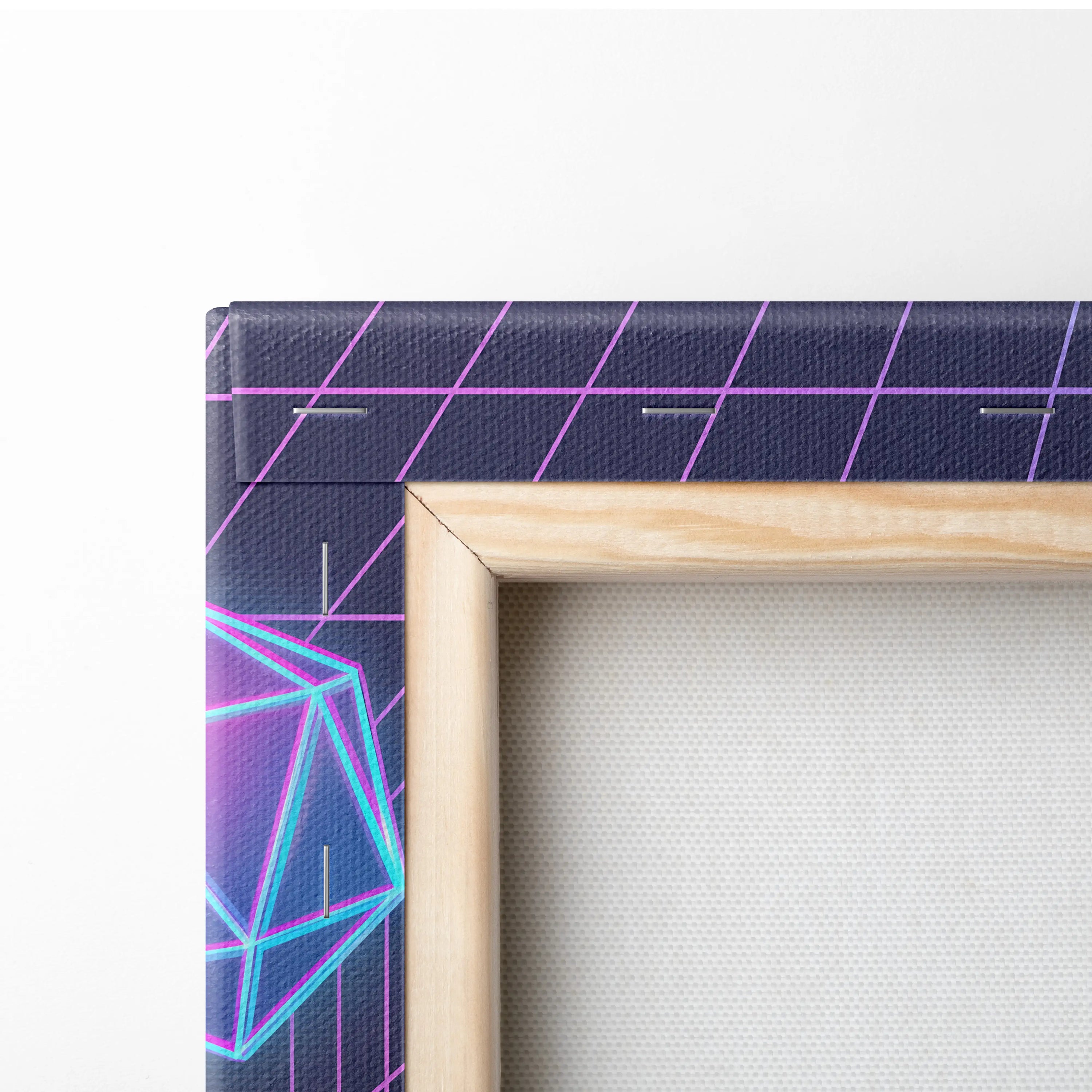 Vaporwave Neon Canvas Fantasy - Vaporwave Neon Colors Living Room Wall Art Retro Futurism Moody Atmosphere Canvas Print
