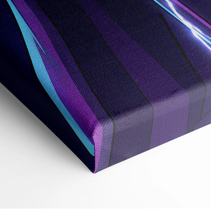 Vaporwave Warrior Neon Sunset Canvas - Vaporwave Warrior Neon Pink Purple Living Room Vaporwave Art Bold Neon Mood Retro Futurism Cyberpunk Wall Art Canvas Print