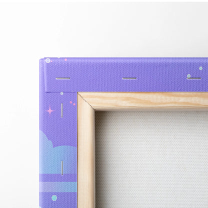 Neon Sakura Vaporwave Canvas - Japan Neon Pastel Living Room Vaporwave Dreamy Mood Retro Futurism Japanese Wall Art