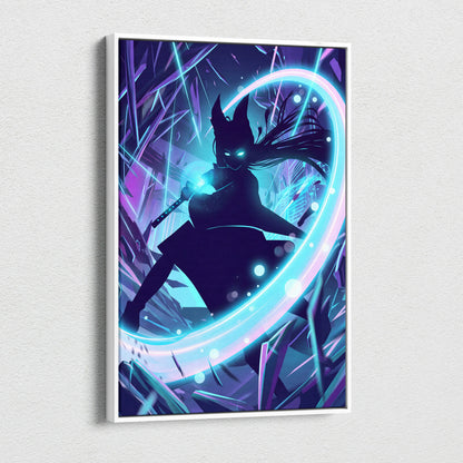 Vaporwave Neon Spirit Canvas - Vaporwave Spirit Neon Blues Pink Living Room Retro Futurism Moody Neon Aesthetic Canvas