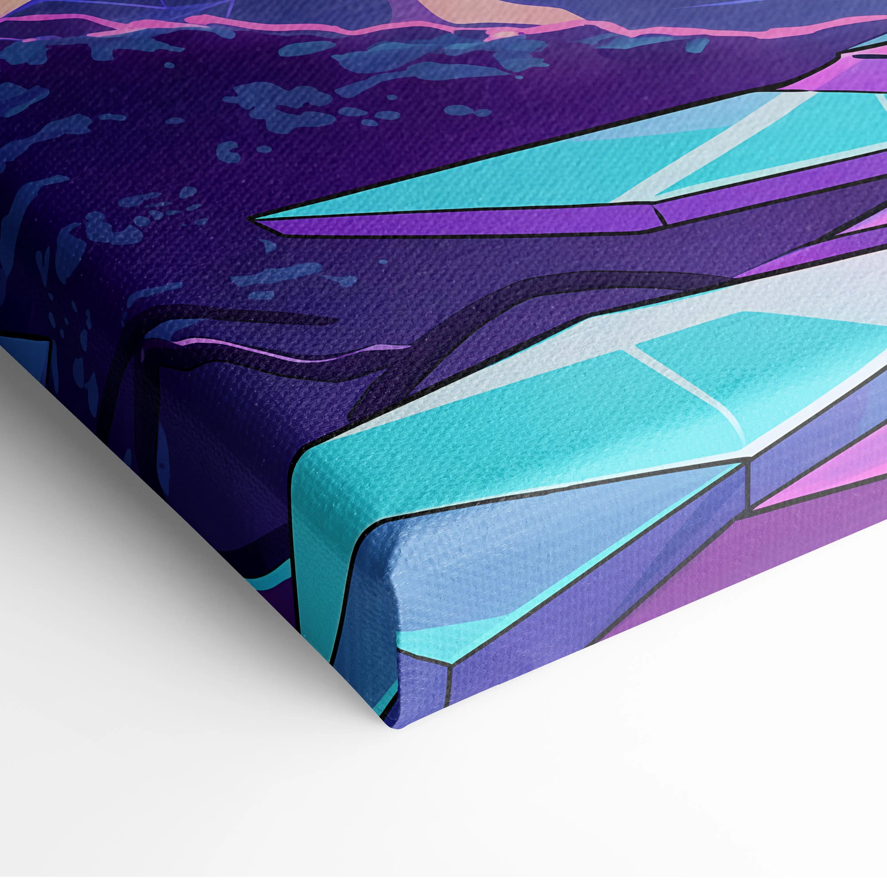 Vaporwave Dreamscape Canvas Art - Vaporwave Dreamscape Neon Purple Pink Blue Cyberpunk Dreamy Vaporwave Geometry Canvas