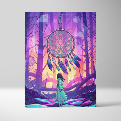 Vaporwave Dreamscape Canvas Art - Vaporwave Dreamscape Neon Purple Pink Blue Cyberpunk Dreamy Vaporwave Geometry Canvas