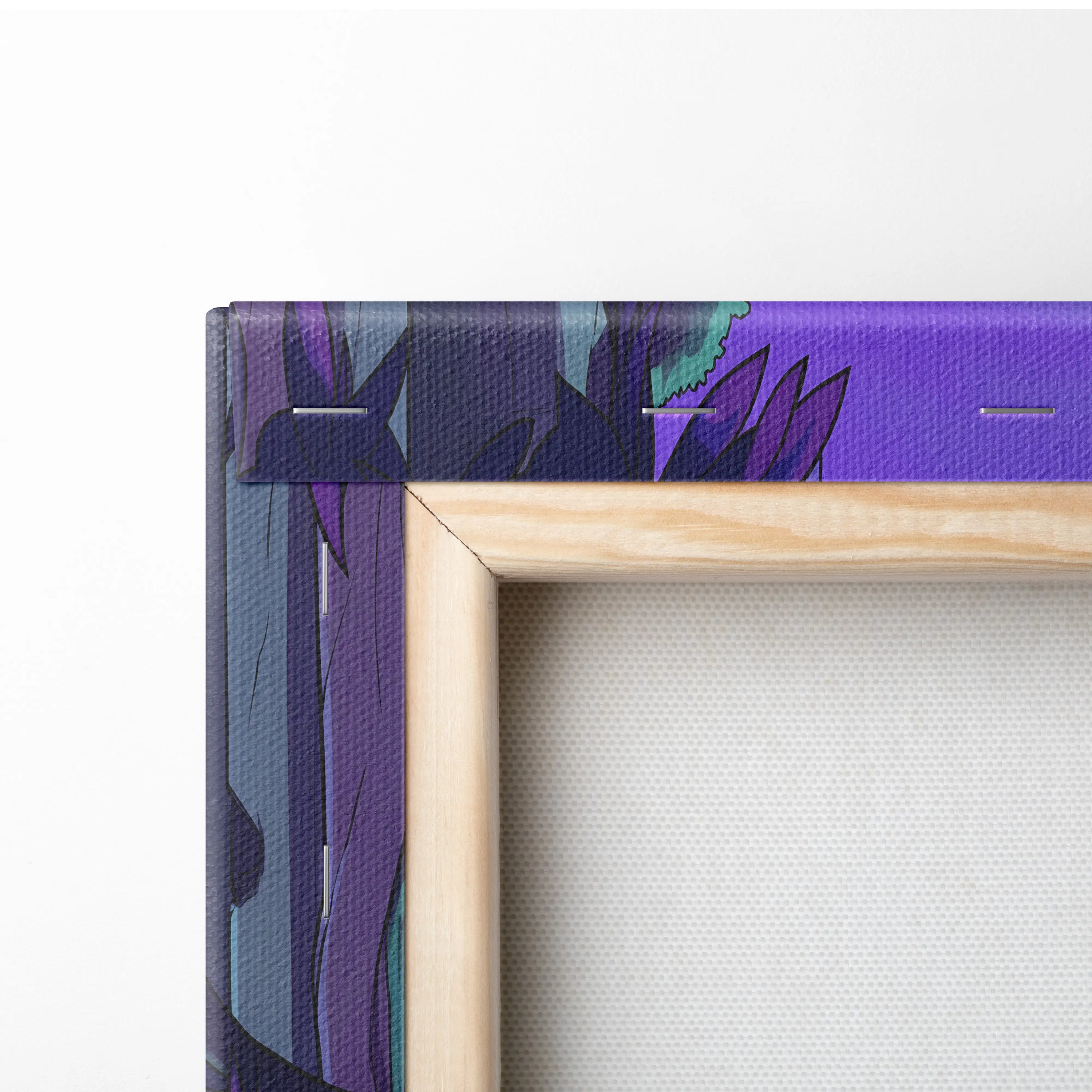 Vaporwave Neon Oracle Canvas - Hooded Figure Neon Purple Blue Vaporwave Living Mystical Mood Neon Decor Canvas