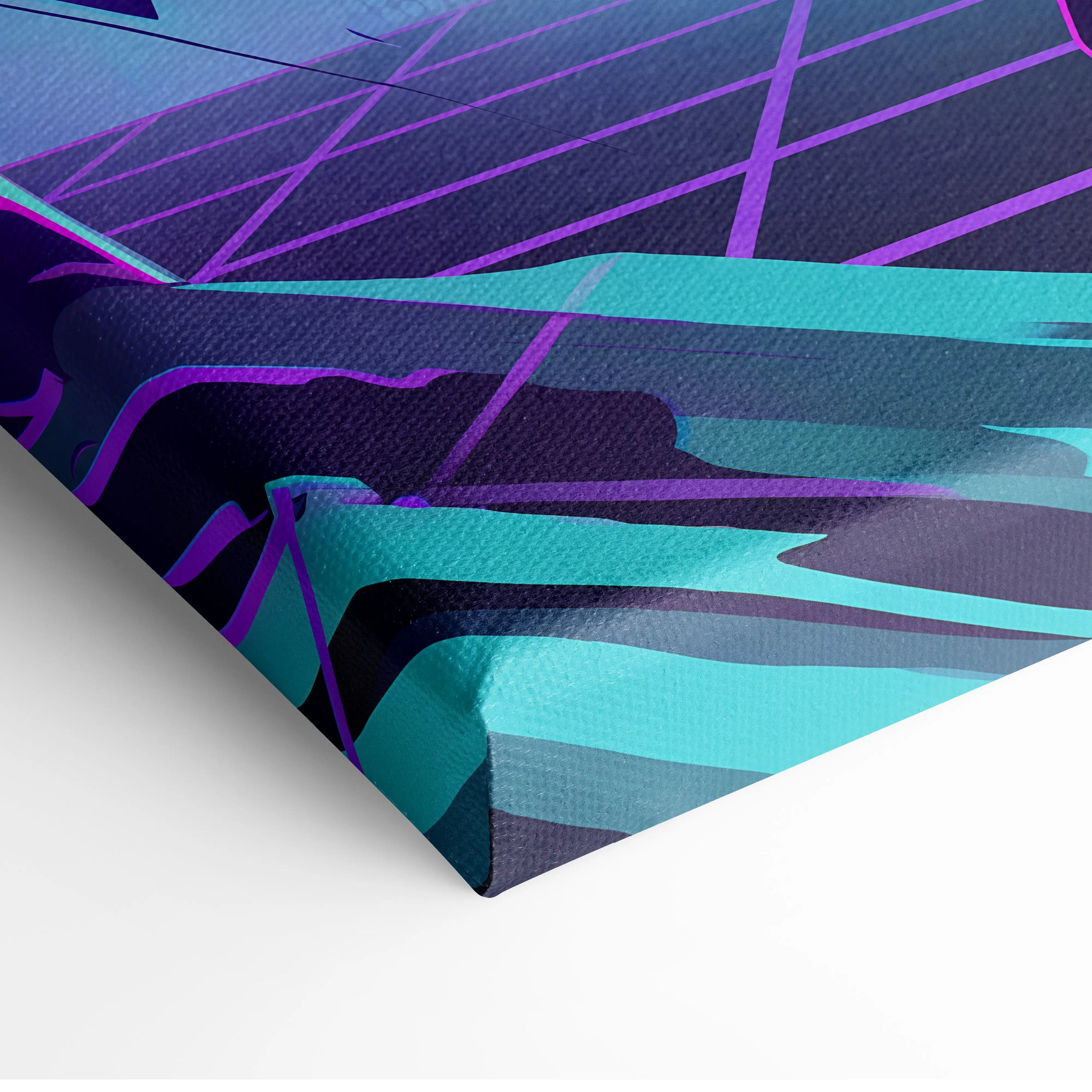 Vaporwave Dreamscape Canvas Art - Vaporwave Fantasy Scene Neon Purple Pink Blue Living Room Decor Digital Art Dreamy Nostalgia Retro Futurism Canvas Print