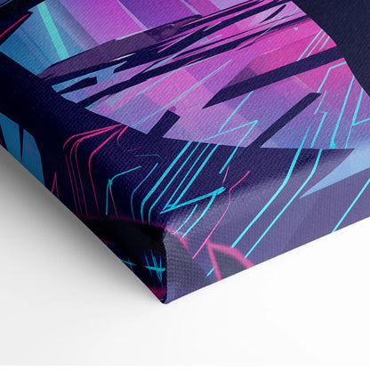 Vaporwave Neon Odyssey Canvas - Vaporwave Neon Pink Blue Living Room Art Dreamy Mood Neon Decor Canvas Print