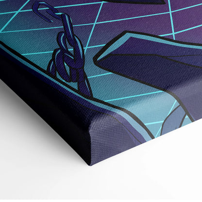 Vaporwave Vaporfantasy Neon Canvas - Vaporwave Character Neon Palette Living Room Decor Dreamy Mood Vaporwave Wall Art