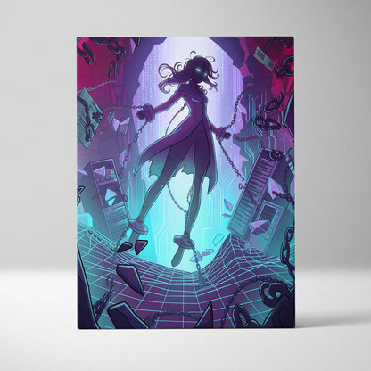 Vaporwave Vaporfantasy Neon Canvas - Vaporwave Character Neon Palette Living Room Decor Dreamy Mood Vaporwave Wall Art