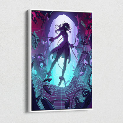 Vaporwave Vaporfantasy Neon Canvas - Vaporwave Character Neon Palette Living Room Decor Dreamy Mood Vaporwave Wall Art