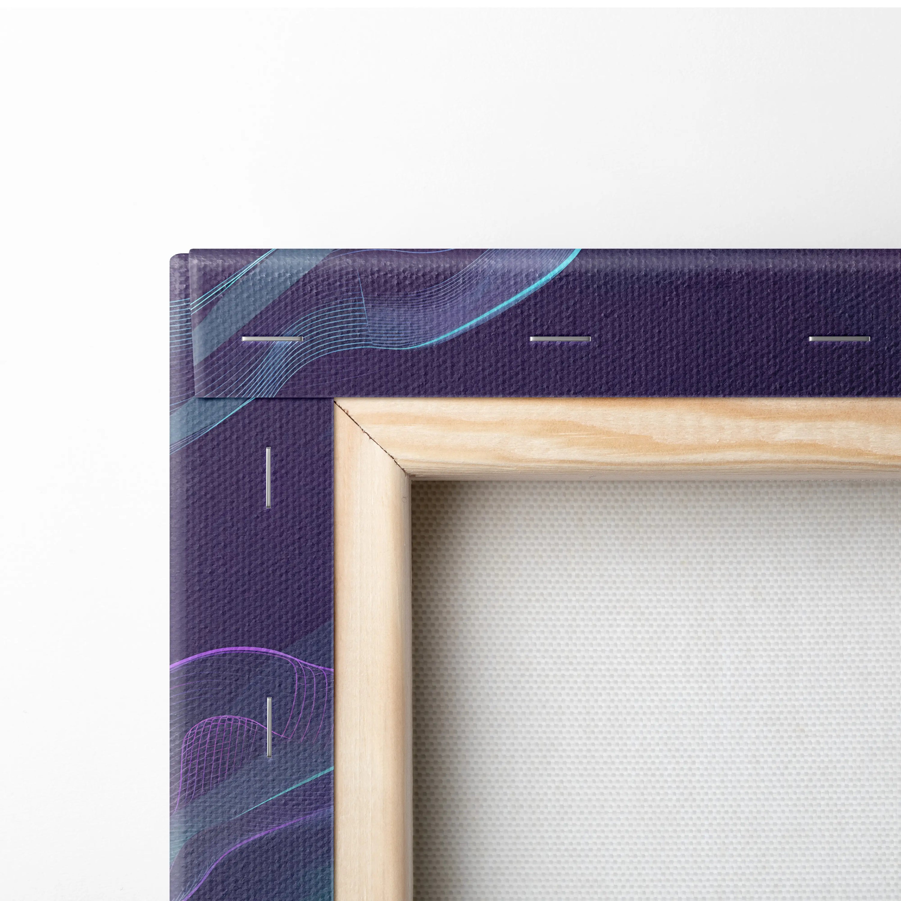 Vaporwave Neon Grid Canvas - Vaporwave Pink Blue Purple Living Room Cyberpunk Mood Dreamy Retro Decor Print
