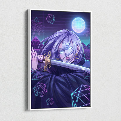 Vaporwave Neon Dream Canvas - Vaporwave Portrait Pink Living Room Retro-Futuristic Dreamy Mood Neon Decor Canvas Print