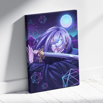 Vaporwave Neon Dream Canvas - Vaporwave Portrait Pink Living Room Retro-Futuristic Dreamy Mood Neon Decor Canvas Print