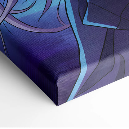 Vaporwave Neon Femme Canvas - Femme Neon Pink Purple Blue Living Room Vaporwave Retro Futuristic Wall Art Canvas Print