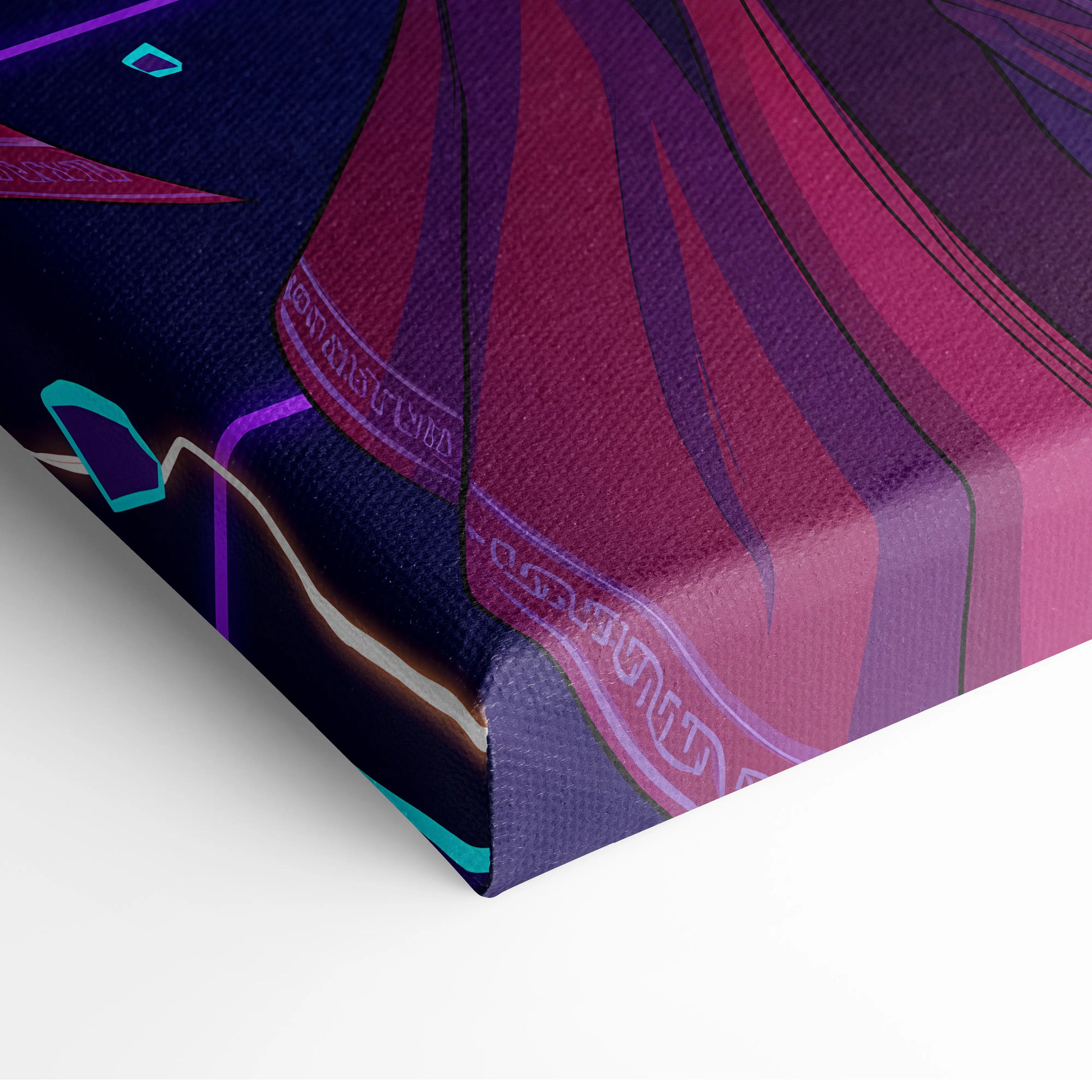 Vaporwave Mystic Fantasy Canvas - Wizard Neon Blues Living Room Vaporwave Epic Mystical Neo Retro Surreal Canvas