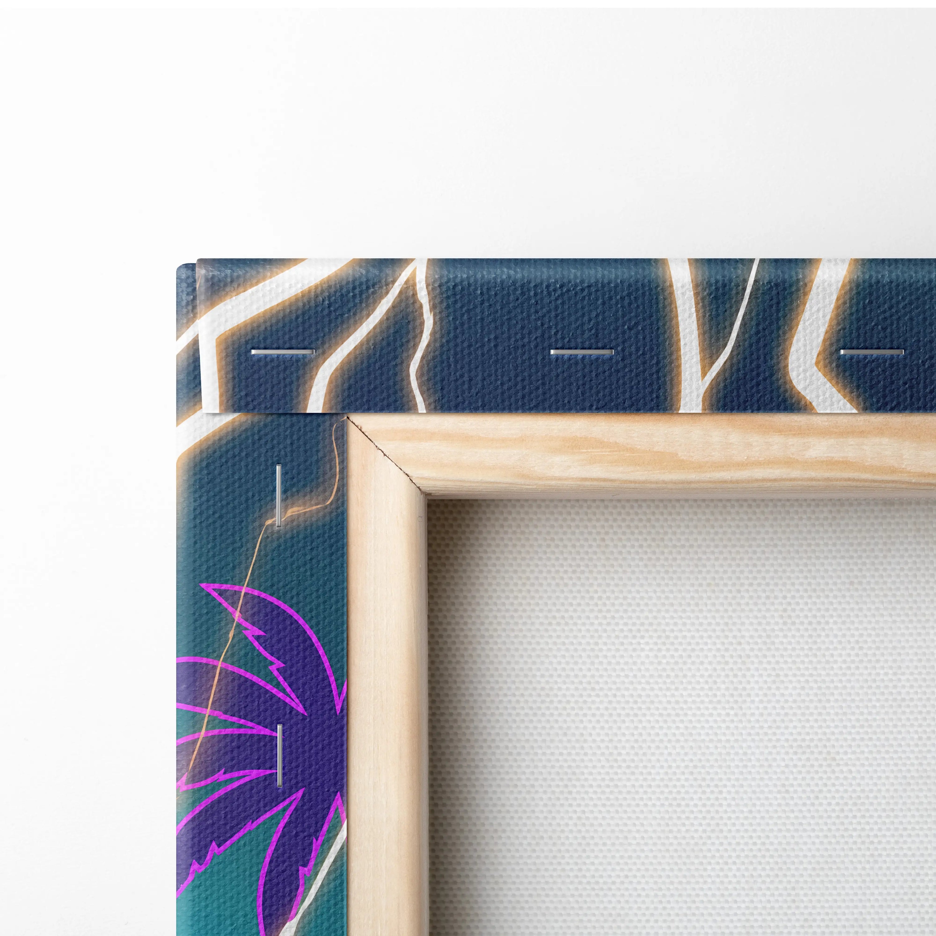 Vaporwave Mystic Fantasy Canvas - Wizard Neon Blues Living Room Vaporwave Epic Mystical Neo Retro Surreal Canvas