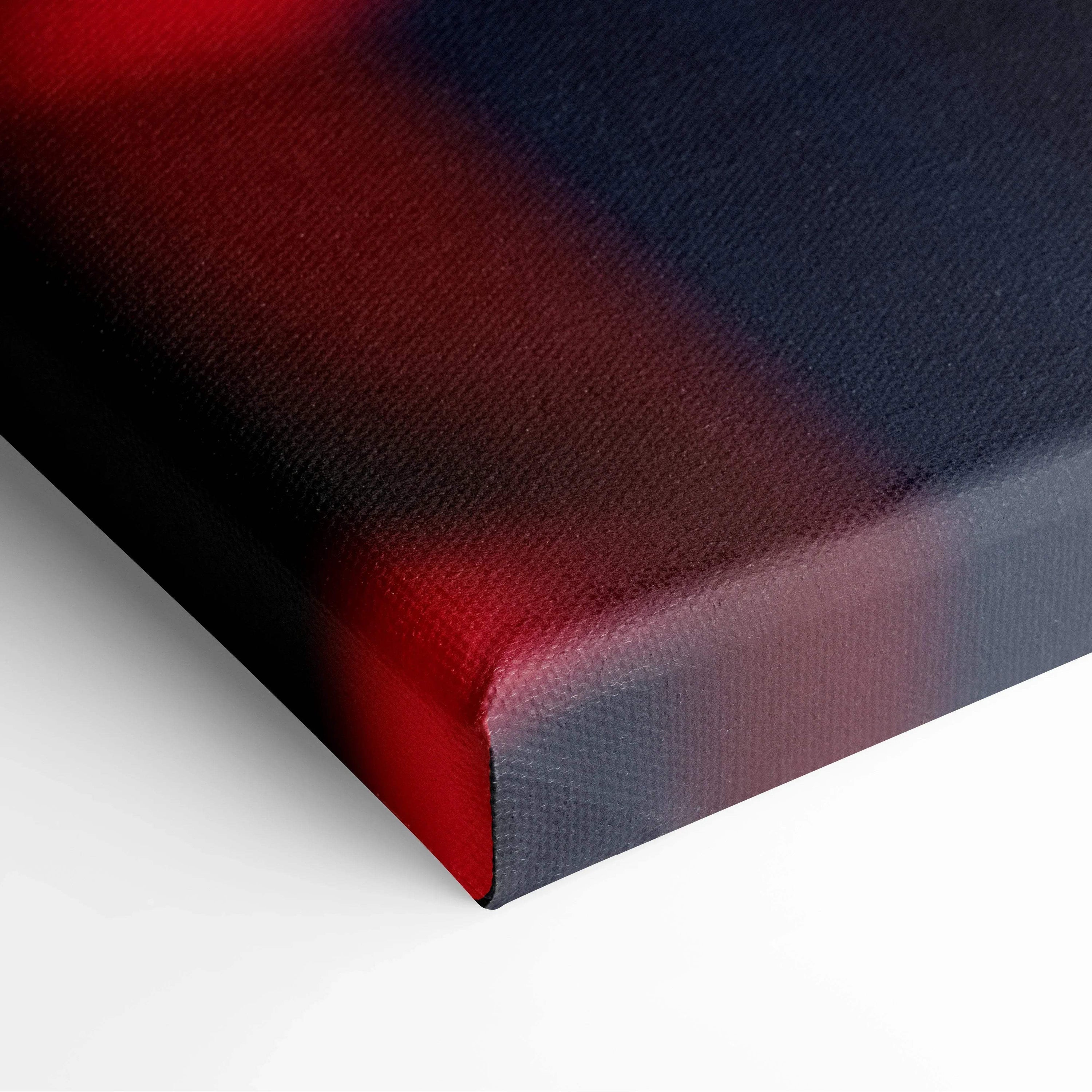 Abstract digital art canvas with bold red and dark blue hues, modern wall art canvas print.