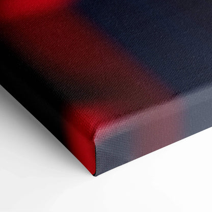 Abstract digital art canvas with bold red and dark blue hues, modern wall art canvas print.