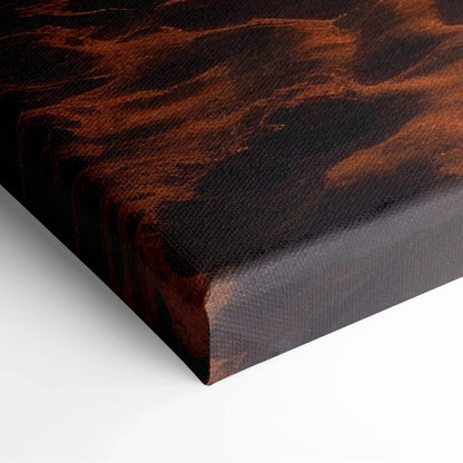 Tropical beach sunset canvas art with vibrant orange and black tones on textured wall art print.