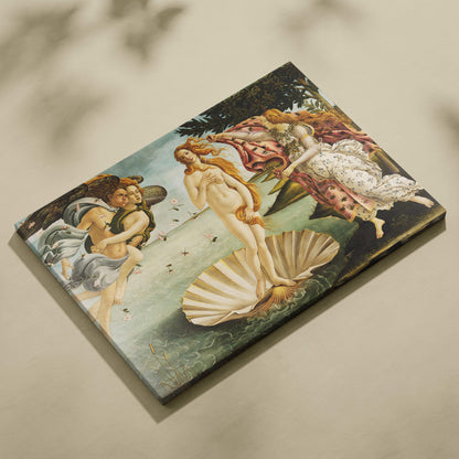 Botticelli The Birth of Venus canvas print with nude figure on seashell