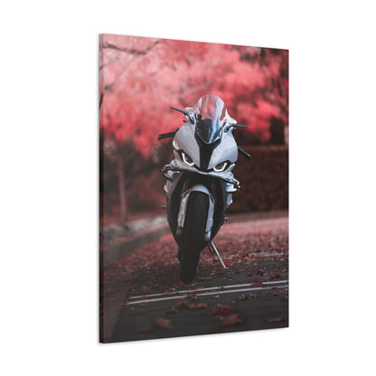 BMW S1000RR Motorcycle Wrapped Canvas Print #001 - Throttle Designs