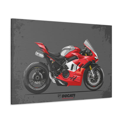 Ducati V4R Motorcycle Wrapped Canvas Print #001 - Throttle Designs