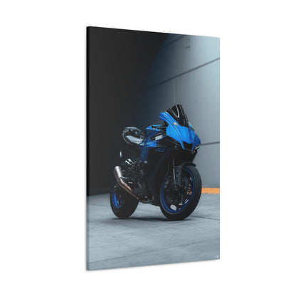 Yamaha R1 Motorcycle Wrapped Canvas Print #001 - Throttle Designs