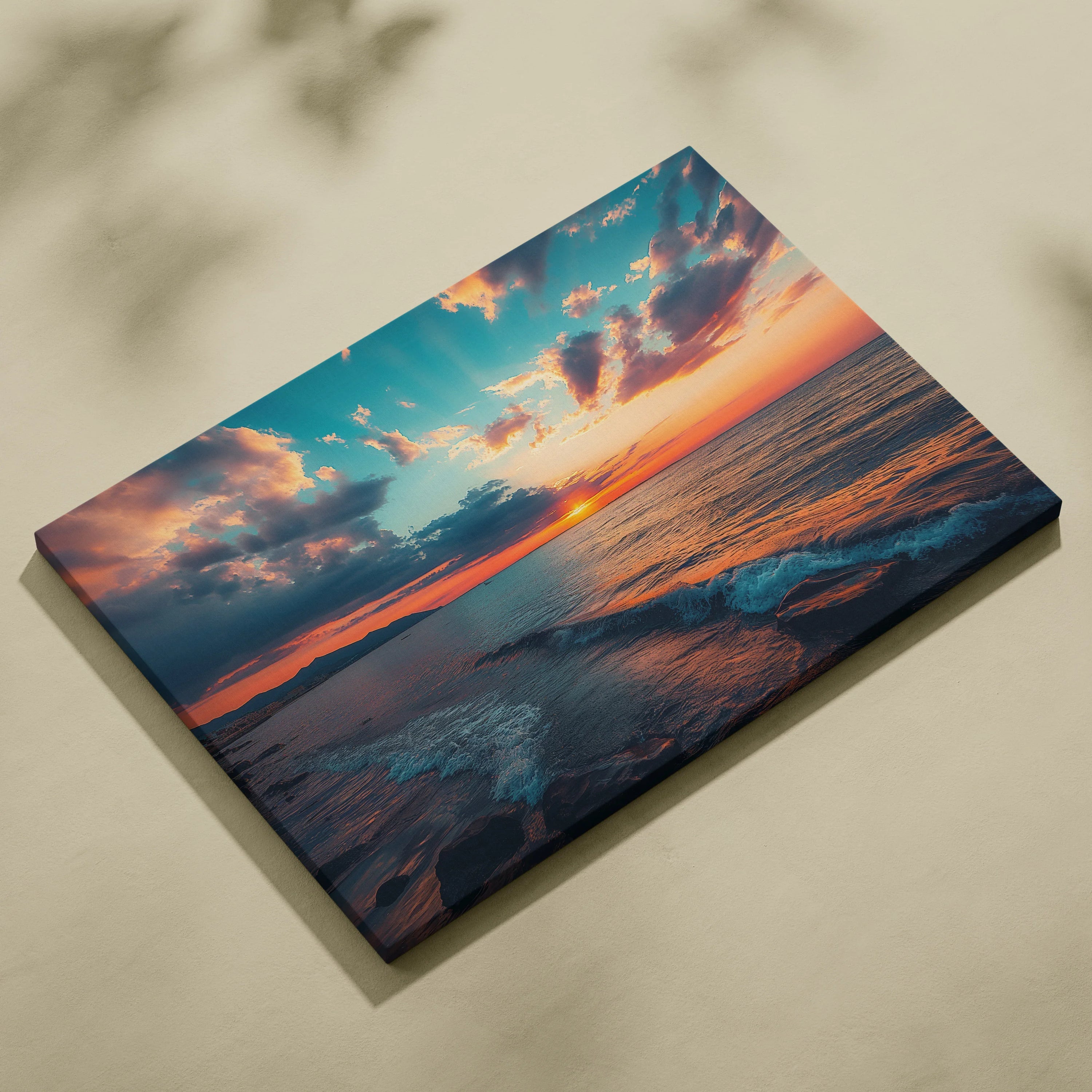 Stunning High Resolution Beach Sunset Canvas Wall Art For Home Decor