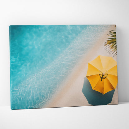 Stunning High-Resolution Beach Canvas Wall Art With Ocean Waves And Serene Horizon