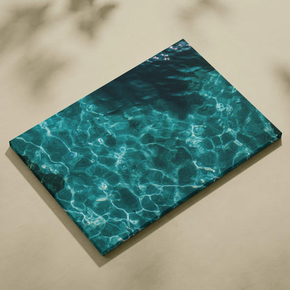Teal canvas print of rippling turquoise ocean waters in sunlit tropical scene