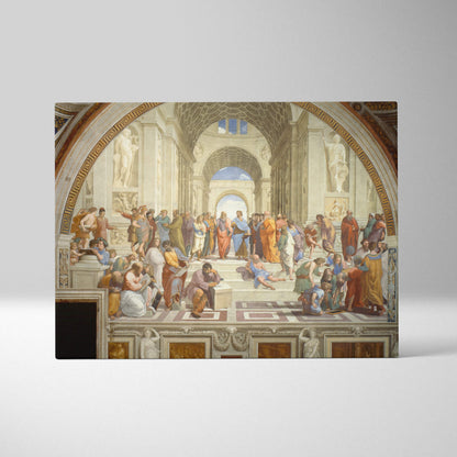 Raphaels School of Athens canvas print on display