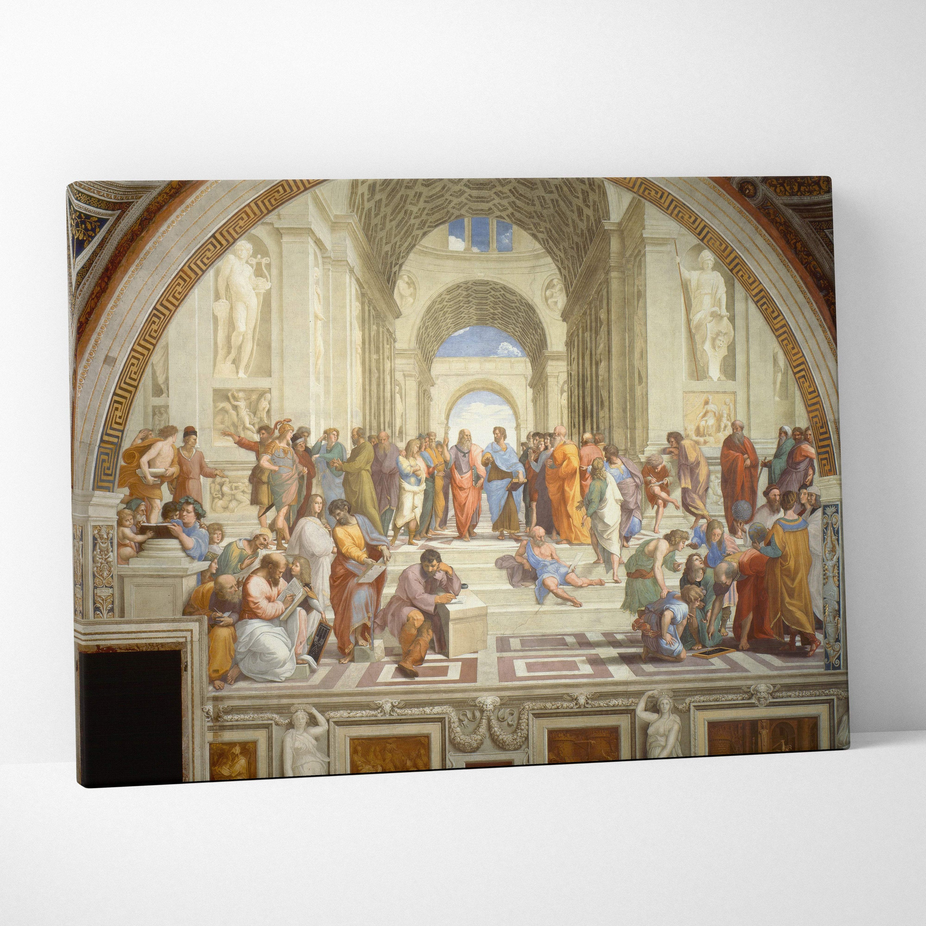 Canvas print of Raphaels School of Athens with classical figures