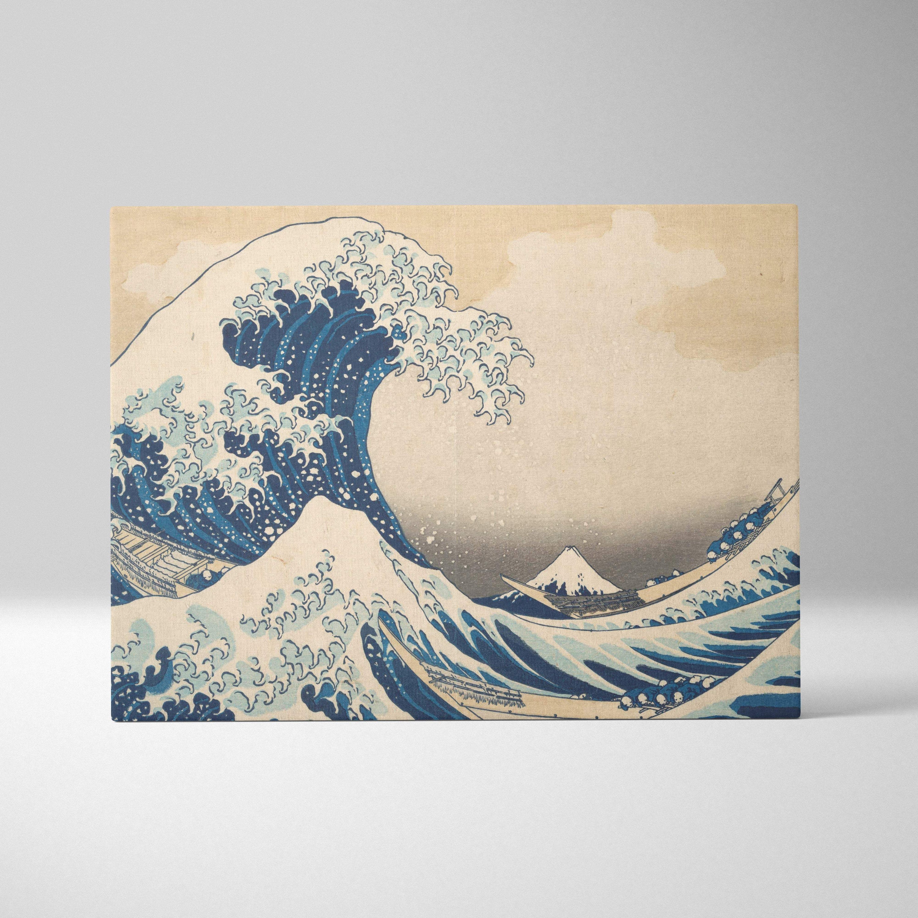 The Great Wave Off Kanagawa by Hokusai reproduction with Mount Fuji