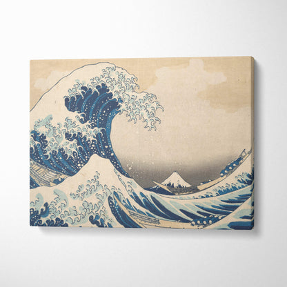 Canvas print of Hokusai Great Wave off Kanagawa with Mount Fuji