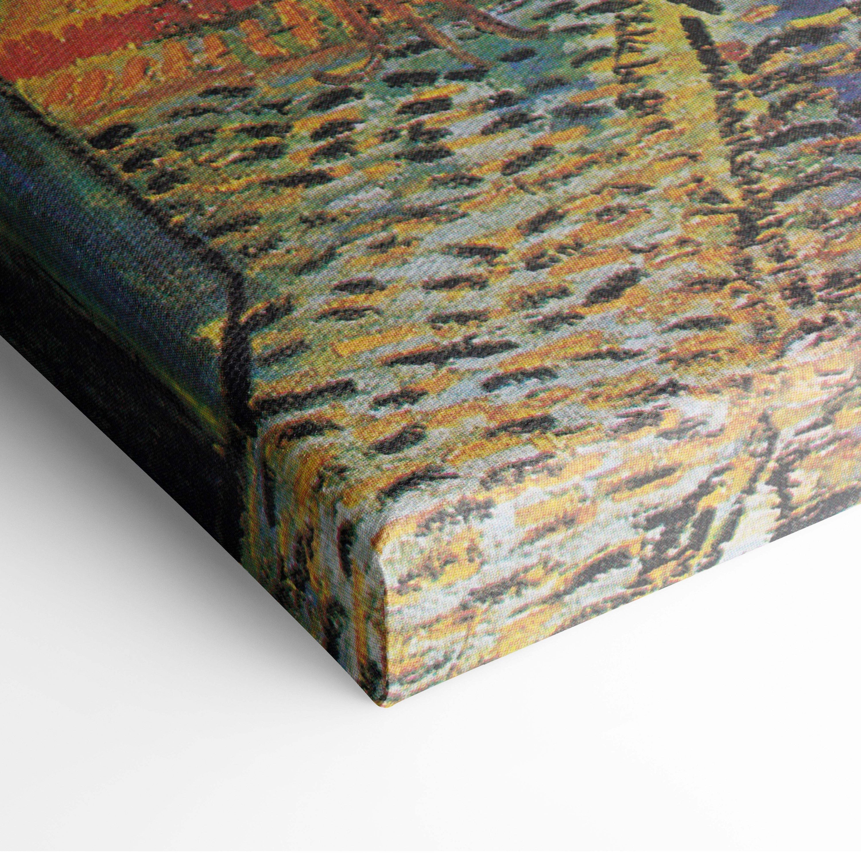Canvas print of Van Gogh Wheatfield with Crows textured brushstrokes