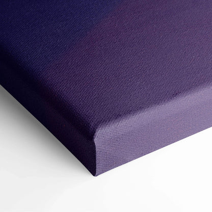 Deep purple textured woven canvas wall art with raised edges