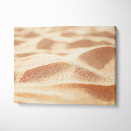 Minimalist canvas wall art featuring soft, warm-toned sand dunes landscape for serene decor.