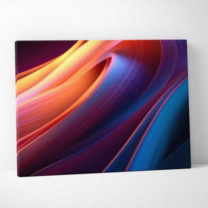 Abstract digital canvas art featuring vibrant swirling gradients of orange, purple, and blue tones.